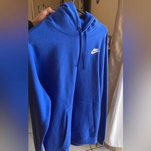 Nike Fleece Pullover Hoodie Royal Blue Men's Large
